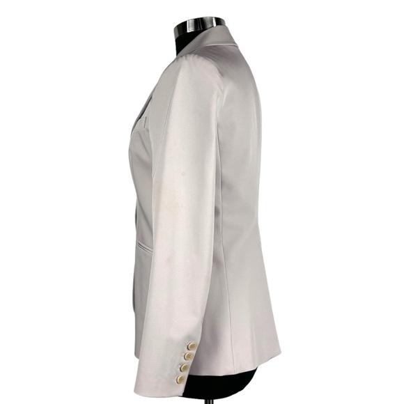 THEORY BEIGE NOTCHED COLLAR DOUBLE BUTTON DOWN STRETCH BLAZER JACKET - Picture 5 of 15